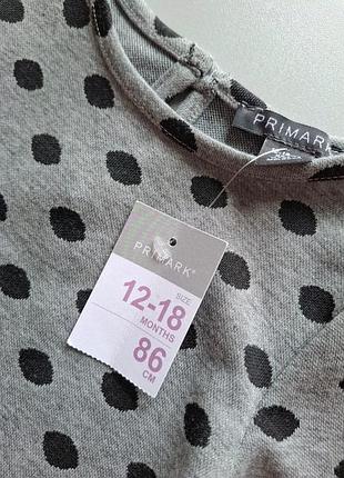 Платье в горох с оборкой для девочки