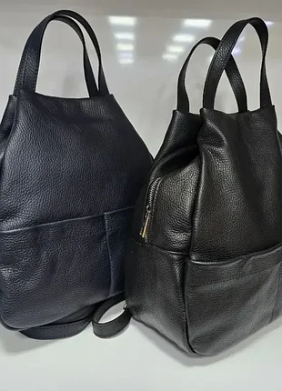 Новая кожаная сумка рюкзак трансформер