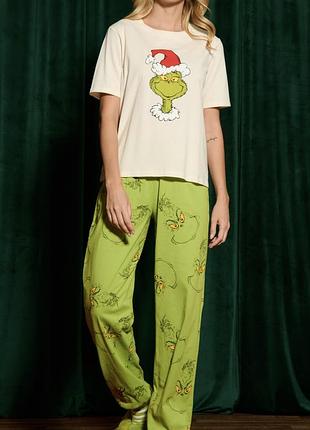 Жіноча новорічна піжама-гринч розмір s, домашній костюм різдвяна піжама, зимова піжама grinch