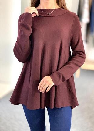 Светр cos джемпер cos марсала бургунді з вовни l