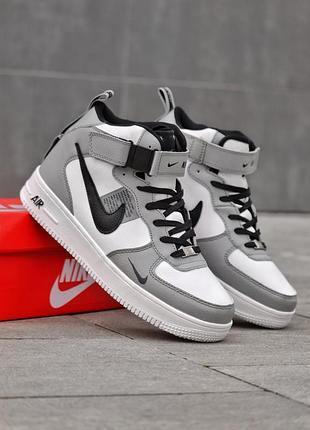 Кроссовки зимние nike WHITE air force 1 натуральная кожа и мех