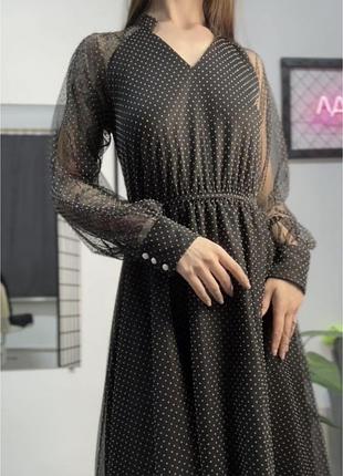 Сукня, готична сукня, сукня сітка, сукня лоліта, сукня чорна, сукня в горох