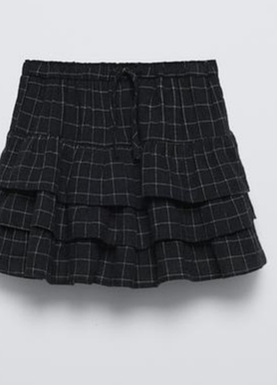 Юбка-шорты в клетку с воланами zara 7 лет