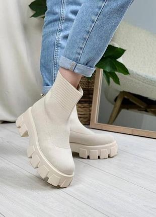 Текстильные сапог-носок, ботильоны