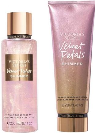 Набор victoria’s secret мист и лосьон velvet petals shimmer спрей velvet petals лосьон