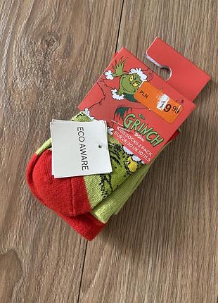 Шкарпетки різдвяні reserved grinch для хлопчика, розмір 28-30.