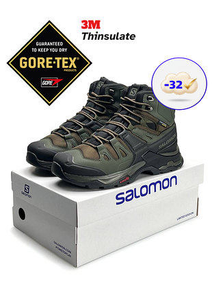 Чоловічі зимові черевики salomon quest 4 gtx khaki fur: максимальний захист у горах та місті
