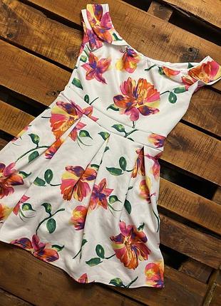 Жіноче коротке плаття у квітковий принт honeyz (ханиз ххлрр ідеал оригінал різнобарвне)