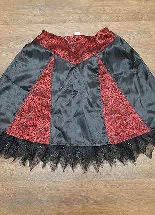 Юбка на хеллоуин с паутиной и пауками tu