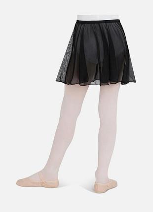 Черная прозрачная юбка-хитон для балета и гимнастики на 8-10 лет