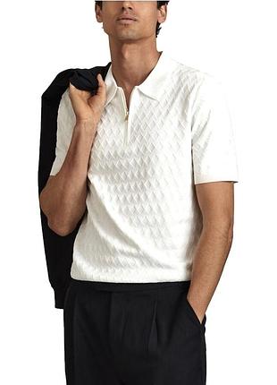 Футболка-поло з принтом на блискавці reiss rizzo /13127/