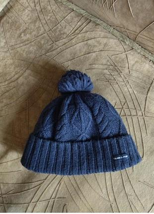 Шапка на хлопчика, зимова, з балабоном, коси