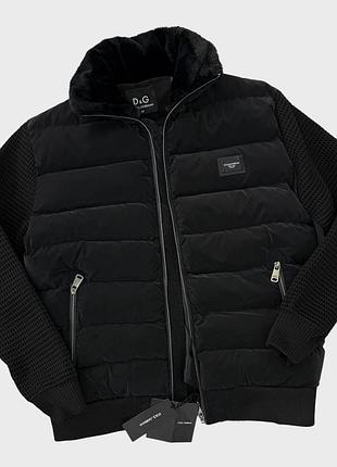 Мужская стильная куртка на зиму-осень в черном цвете premium качества