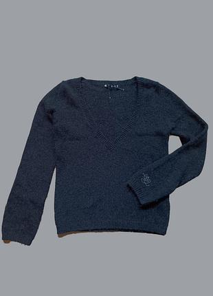 Темно-сірий светр з v-подібним вирізом бренду roxy  в розмірі s
‎‎склад: 50%  шерсть 50% акрил