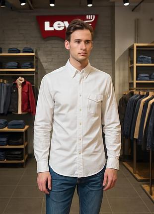 Рубашка мужская levi's белая oxford размер m 100% хлопок slim fit