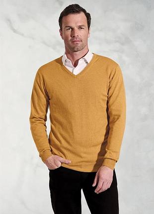 M размер, горчичный свитер пуловер 100% меринос c&amp;a merino