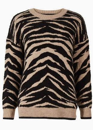 Стильний теплий светр зебра розмір m-l