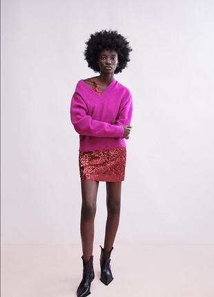 Розовый свитер zara