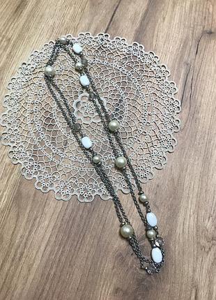 Намисто із металевого ланцюжка та намистин