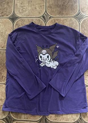 Фіолетова кофта лонгслів з куромі санріо kuromi sanrio
