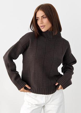 Розкішний шоколадний светр з преміальної 100% вовни