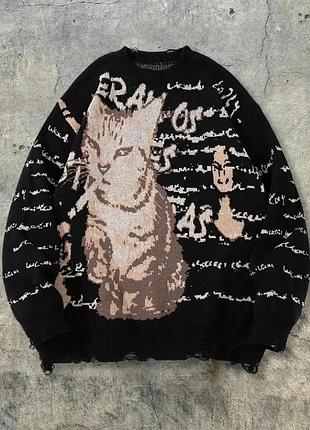 Хіт сезону!!! оригінальний светр ,унісекс з штучними рваностями