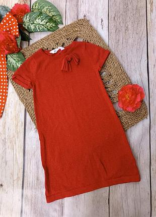 Блестящее праздничное красное платье для девочки