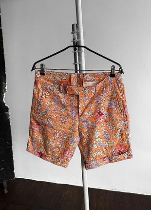 Bogner womens orange floral paisley print chino shorts жіночі, помаранчеві, шорти, в квіти, чіноси