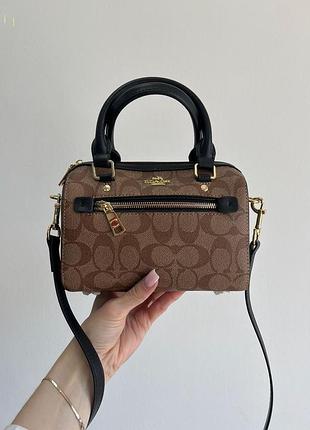 Сумка coach rowan satchel in signature canvas