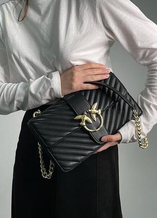 Сумка pinko classic love bag one chevron black/gold