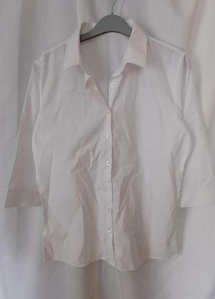 Белая классическая рубашка для девочки 14-15 лет с 3/4 рукавом девчачья рубашка