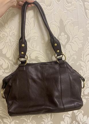 Шкіряна сумка шоколадного кольору