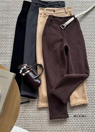 Вельветові теплі штани на флісі кольори