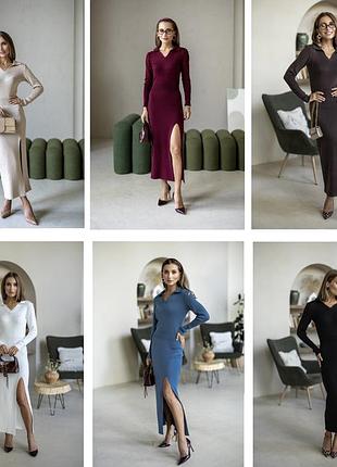 Сукня-поло з коміром та розрізом — 100% бавовна, елегантність та комфорт у кожній деталі