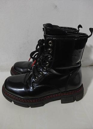 Ботинки лаковые детские зимние, производитель турция, размер 34, стелька 21,5.