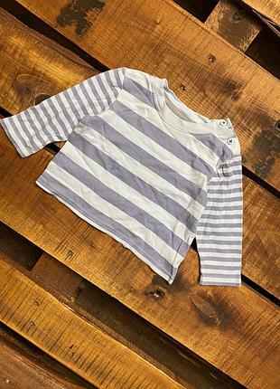 Детская хлопковая полосатая кофта (реглан) disney baby (дисней бейби 3-6 мес 62-68 см идеал оригинал сине-голубая)