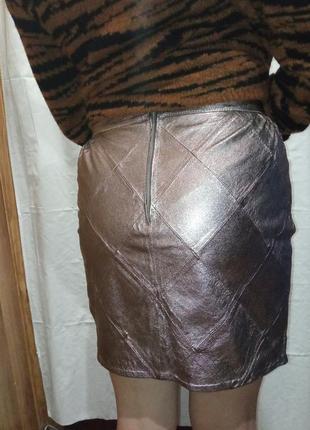 Эффектная юбка из  натуральной кожи лимитированный выпуск8 фото