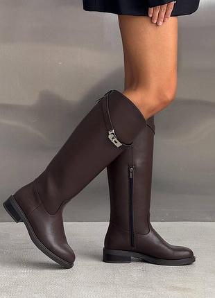 Сапоги женские еврозима натуральная кожа цвет шоколад