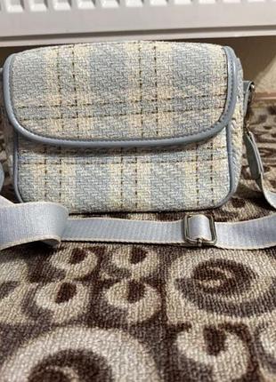 Сумка твідова у блакитному кольорі