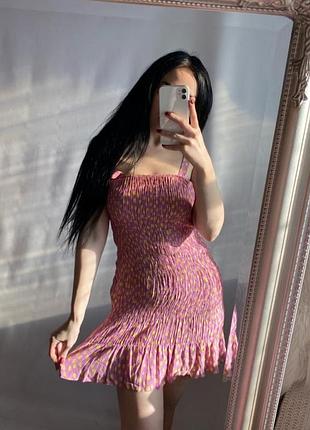 Літня муслін муслінова сукня плаття платье в принт в горошек zara