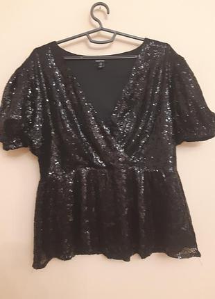 Блузка в паєтках для жінок 50 розмір