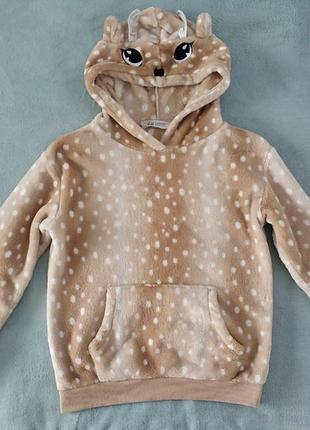 Худи плюшевый hm 10 - 12 лет девочке оригинал оленёнок