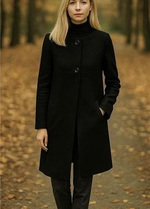 Кашемировое пальто свободного кроя немецкий бренд escada sport оригинал шерсть кашемир размер s,xs