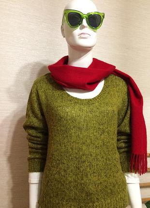 Женский джемпер крупной вязки цвет хаки