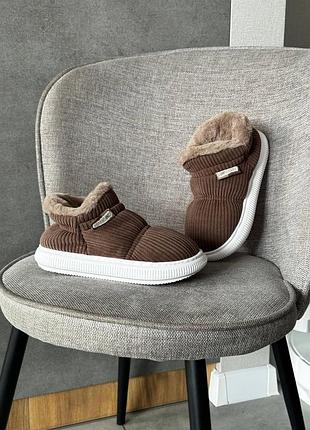 Ботинки женские коричневые осенние весенние зимние теплые