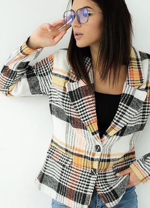 Піджак у клітинку, без підкладу, розмір m l xl, новий