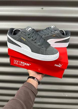 Чоловічі кросівки високої якості в сірому кольорі puma suede xl