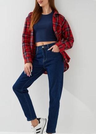 Джинси жіночі мом фіт темно-сині 38 р