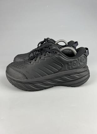 Шкіряні кросівки на широку ногу для комфортної ходьби та бігу hoka one one bondi sr wide оригінал slip resistant