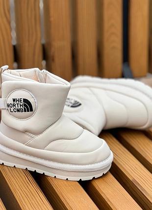 Зимние сапоги для девочки беломмолочные